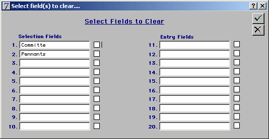 clear option feilds